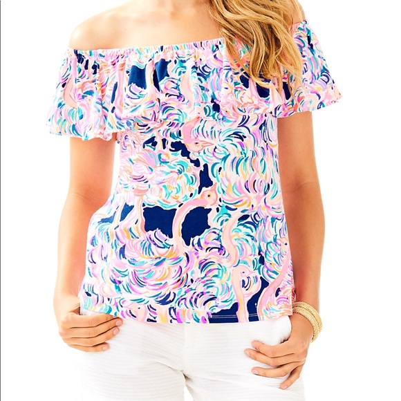 Lilly Pulitzer Tops - Lilly Pulitzer NWT La Fortuna off-shoulder top